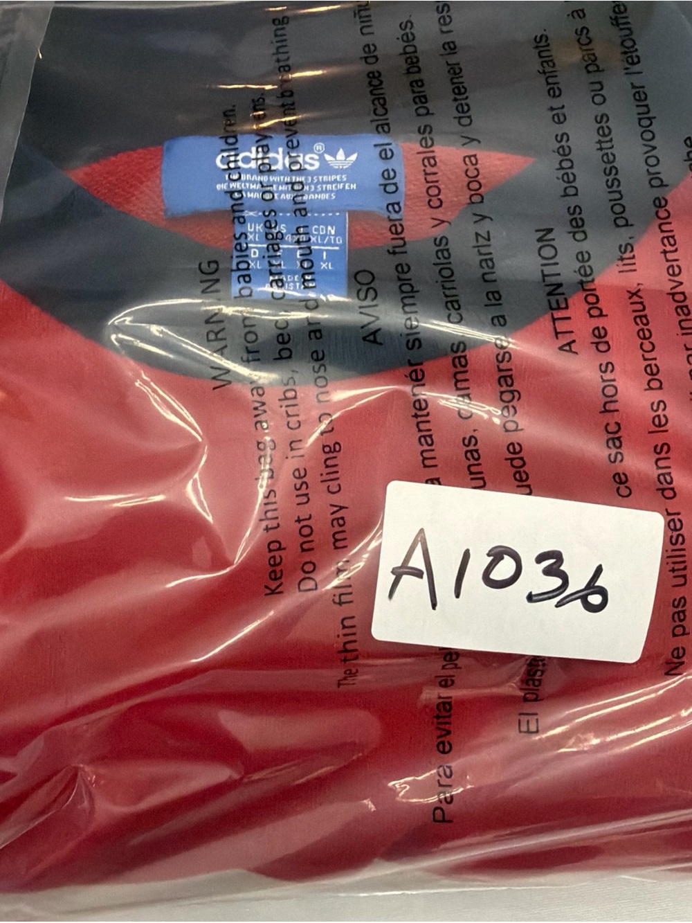 Adidas Originals Trefoil Crewneck Sweatshirt XL Red Navy White Colorblock - Picture 8 of 8